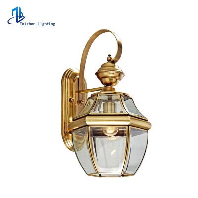 China K9 Wall Lights Full Glass Antique Outdoor Copper Material Indoor Wall Light Modern Decorative Light Fixture for sale