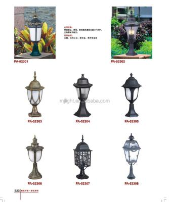 China Outdoor Antique Garden Yard Pillar Fence Lamp Post Gate Light for sale