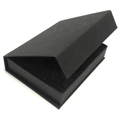 China Custom Luxury Small Empty Clothes Foldable Package Gift Recyclable Folding Paper Box Black Magnetic Packaging Gift Box for sale