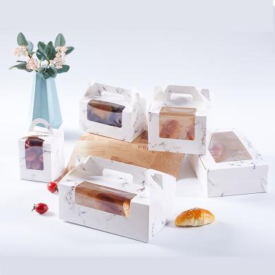 China Recyclable Wholesale Custom White Cardboard Cake Box With Window Printed Packaging For Bakery On Sale for sale