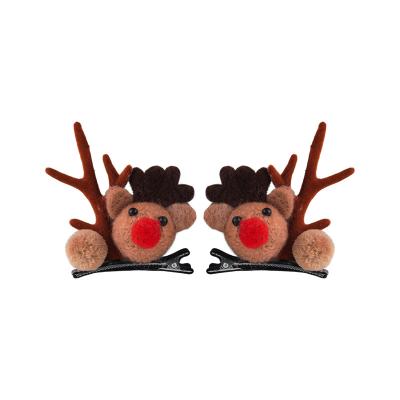 China MISSNICE Cloth Cute Small Antlers Hairpin Female Cute Hairpin Unique Christmas Elk Hairpin Pompoms Barrettes Bell Hair Accessories for sale