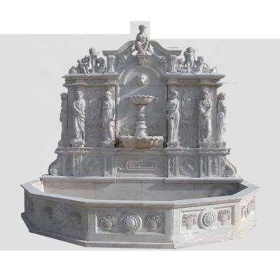 China European White Marble Carving Garden Wall Fountains Water Features for sale