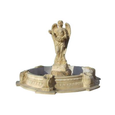 China Western Angel Statue Large Marble Stone Garden Fountain for sale