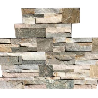 China Eco-friendly beige color natural stone slate veneer wall cladding panel for sale