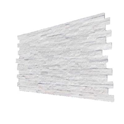 China Eco - Friendly White Quartzite Wall Cladding Pile Stone Veneer Panels for sale