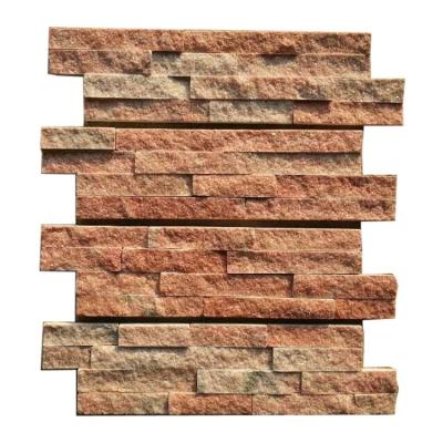 China Eco - Friendly Cheap Price Red Color Stone Ledge Wall Cladding Panel for sale