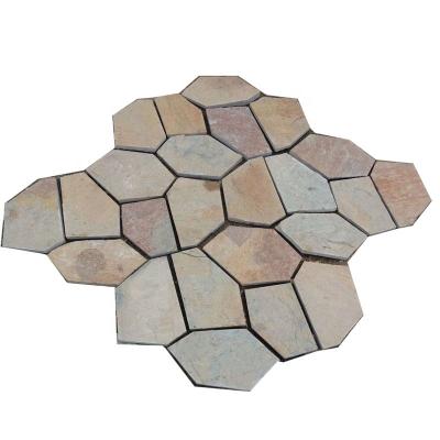 China Outdoor Rusty Quartz Flooring Slab Patio Stepping Stones Tiles Eco - Friendly for sale