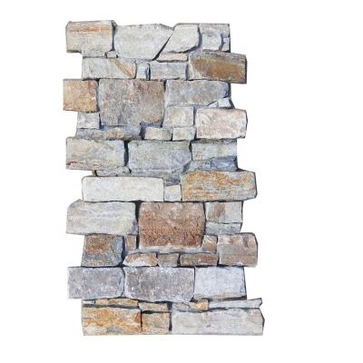 China Eco - Friendly Cement Backing Pink Quartzite Ledge Stone Cladding Exterior Wall Tiles for sale