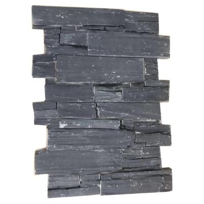 China Eco - Friendly Natural Black Slate Exterior Stone Effect Wall Cladding for sale