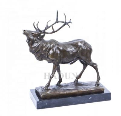 China Europe popular factory supplied large bronze decoration elk animal sculpture outdoor life size deer statue for sale for sale