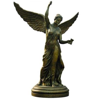 China Europe large size antique bronze winged angel statue for garden for sale