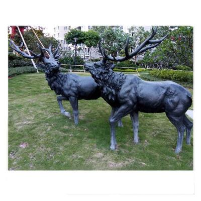 China New Europe Design Life Size Couple Bronze Reindeer Wild Sculpture For Sale for sale