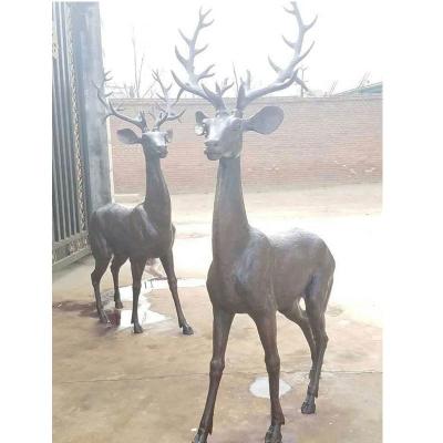 China High Quality Outdoor Life Size Europe Bronze Deer Garden Statue for sale