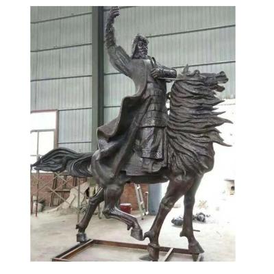 China Europe Famous Outdoor Bronze Garden Man Ridding Horse Sculpture For Sale for sale