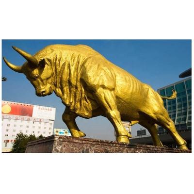 China Large Outdoor Europe Bullfighting Golden Brass Sculpture For Sale for sale