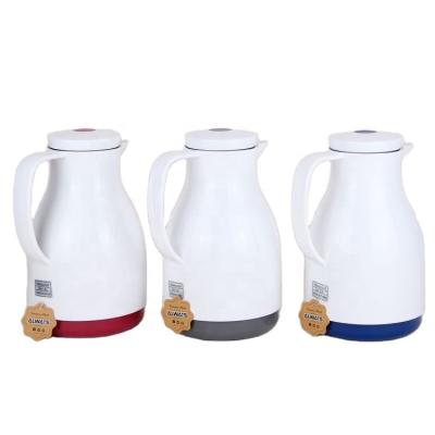 China PORTABLE 1L Bottle Pump Vacuum Insulated Thermos Flask Water Keep Hot Coffee Glass Jar for sale