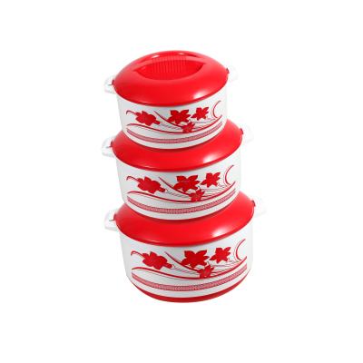 China Large Capacity Household Restaurant 3 Pcs Viable 6L 9L 13L Thermal Insulated Hot Pot Food Heater Set Red Blue for sale