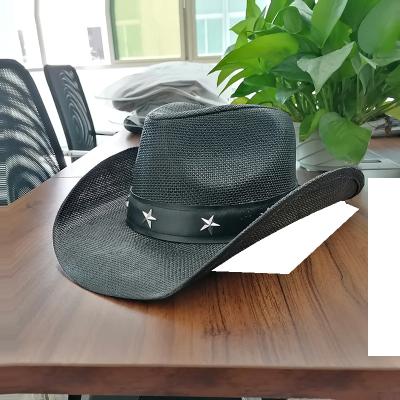 China Formal Hot Sale Men's Bundle Straw Hat Texas Wide Western Cowboy Cowgirl Sombreros Straw Brim Cowboy Hat Hard Shapable For Men for sale