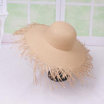 China Beach Stock Women Bundle Straw Hat Wide Rough Brim Brim Beach Hat Summer Floppy Sun Visor for sale