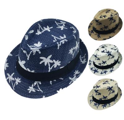 China Fashion Straw Fedora Hat Straw Jazz Hat Summer Sun Running Paper Beach Straw Hat for sale