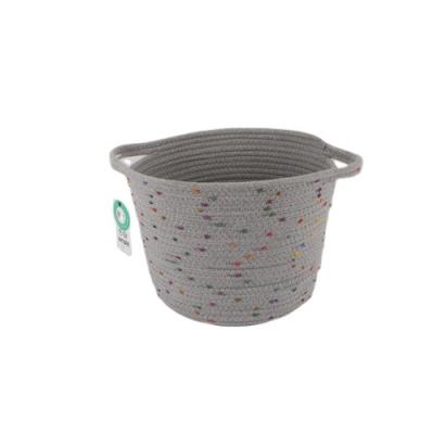 China Professional Wholesale Durable Good Quality Round Home Storage Woven Laundry Cotton Rope Basket for sale