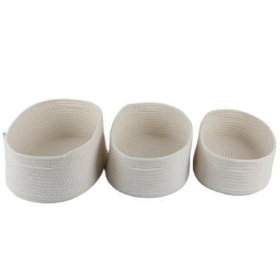 China Durable Factory Price Finely Processed Large Handmade Storage Bins Cotton Rope Basket for sale