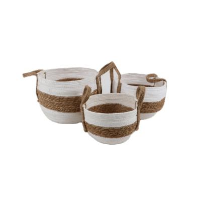 China High Quality Custom Clothing Cotton Rope Fabric Laundry Hand - Woven Storage Baskets For Sale for sale