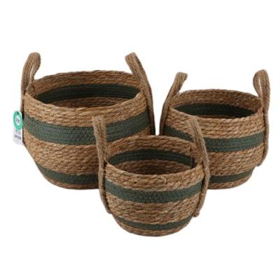 China Wholesale Durable Finely Processed Table Tray Cotton Rope Bamboo Hand Woven Storage Baskets for sale