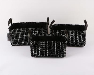 China Factory Price Durable Finely Processed Cotton Hand - Woven Canvas Fabric Storage Box Basket For Sale for sale