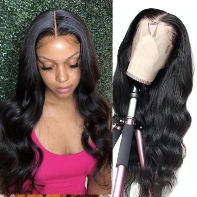 China Soft/Easy To Wear 100% Raw Virgin Hair Body Wave Mink Brazilian Lace Front Wigs 13x6 Hair Lace Front Wig for sale