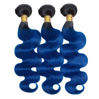 China Blue Curly Curl Body Wave Bundles Raw Indian Raw Unprocessed Human Hair 100% Natural Color Hair Extension Virgin Hair for sale