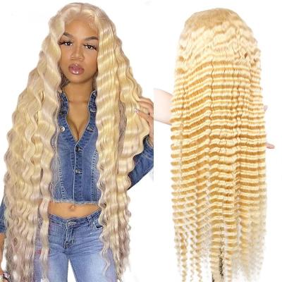 China Soft/Easy To Wear Yafu Blonde 613 13x4 Lace Front Wigs Deep Wave Lace Front Wigs Human Hair For Black Women for sale