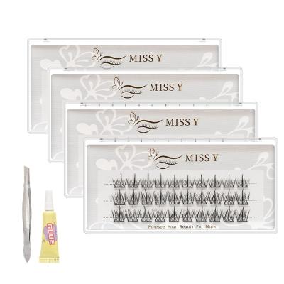 China Premade Natural Long Volume Fan Lashes Soft Single Group Eyelash Extension Supplies Wholesale Private Label Group for sale