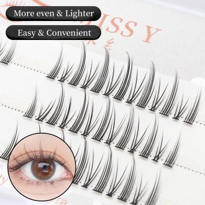 China Natural High Quality Long Heat Bonded 10d 0 Pointed Box Lash Extension Korean Black Custom 07 Basic Long Pointed Hair Extension LOGO Time Fans Premade for sale