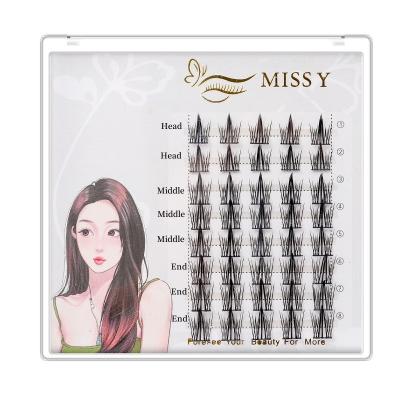 China Natural High Quality Long Heat Bonded 10d 0 Pointed Box Lash Extension Korean Black Custom 07 Basic Long Pointed Hair Extension LOGO Time Fans Premade for sale