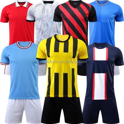 China New 22 23 Season Cheap Comfortable Quick Dry Breathable White Soccer Singlet With Pants Mens Clothing Soccer Uniform Kit for sale