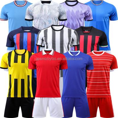 China Custom 22/23 White Breathable Club Soccer Jersey Men's Team Wear Shirt Comfortable Quick Dry Tracksuit And Shorts Football Tank Top Set for sale