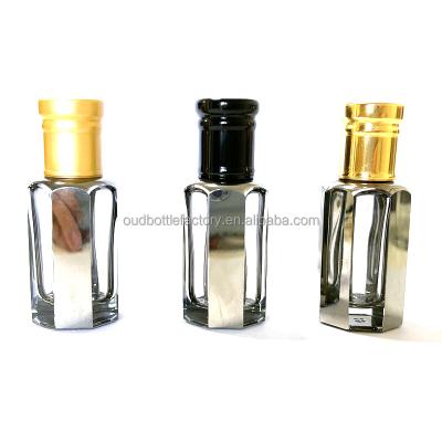 China 3ml 6ml 12ml OUD Oil Glass Bottle Octangle Cosmetic Empty Glass Perfume Bottle for sale