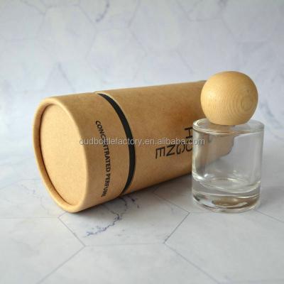 China Perfume Essential Oil Clear Glass Bottle 30ml Eco-friendly Recyclable Roll On Bottle With Lid And Bamboo Rollers for sale