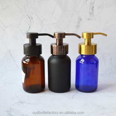 China High Quality Stock White Amber Blue Foaming Pump Bottle Glass Personal Care for sale