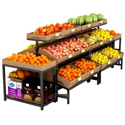 China Wooden single-sided bread factory price storage rack fruit and vegetable display stand for sale