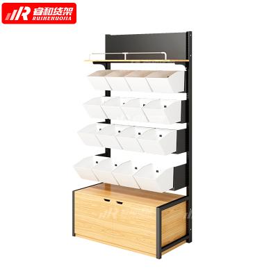 China Supermarket Buries Modern Hang Down Fitted Guangzhou City Grocery Wall Rack Shelves Supermarket Snack Display Rack Retail Display for sale