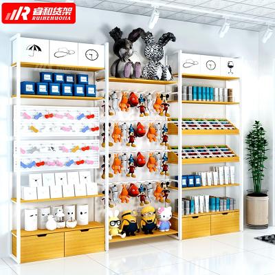 China Single Sided Cheap Price Black Coated Shelves Show Mini Commodity Market Showroom Display Racks for sale