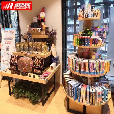 China Best Selling Retail Stores Wooden Stationary Notebook Display Unit Bookstore Display Plywood Book Shelves for sale