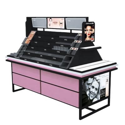 China Single Sided Customized Acrylic Cosmetic Shop Make Up Beauty Product Display Stand for sale