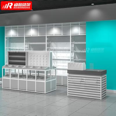 China Retail Store Display China Popular Grocery Items Store MDF Melamine Display Shelving Light Duty Metal Shelving Racks Miniso Store Display for sale