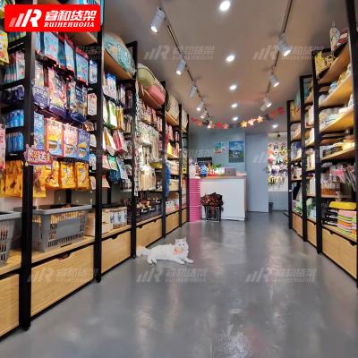 China China Melamine Plywood Plywood Popular Single Sided Steel Detachable Pet Store Heavy Duty Shelves Pet Supplies Store Shelves Design for sale