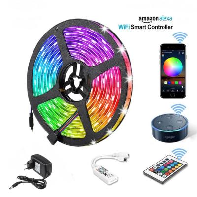 China Amazon Alexa Compatible 300LEDs 5050 Wifi Wireless Garden Light Strip LED Color Changing Smart LED Strip for sale