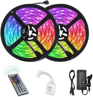 China Residential RF 44 Keys Strips 10m 12V 5050 RGB LED Remote Control Waterproof Strip Light for sale