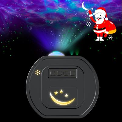 China Rotating Moon Santa Claus Pattern Ambience Light Christmas Cloud Nebula Star Rechargeable Sky Projection Lamp Projector for sale